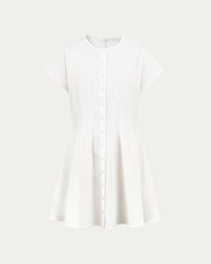 Flora Pleated Shirt Dress