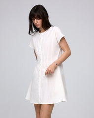 Flora Pleated Shirt Dress