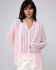 Sumire Open Knit Striped Cardigan