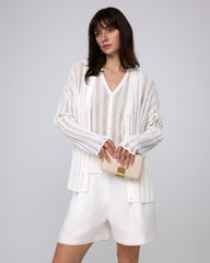 Sumire Open Knit Striped Cardigan