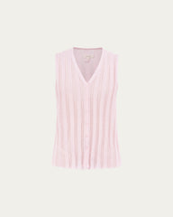 Sumire Open Knit Button Front Tank