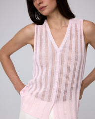 Sumire Open Knit Button Front Tank