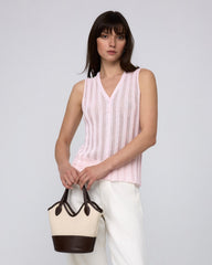 Sumire Open Knit Button Front Tank