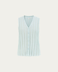 Sumire Open Knit Button Front Tank