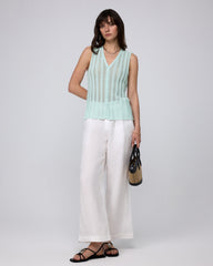 Sumire Open Knit Button Front Tank