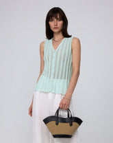 Sumire Open Knit Button Front Tank