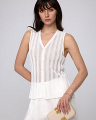 Sumire Open Knit Button Front Tank