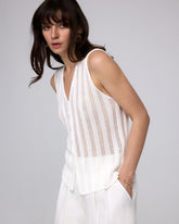 Sumire Open Knit Button Front Tank