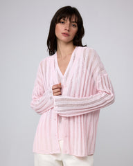 Sumire Open Knit Striped Cardigan