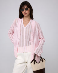 Sumire Open Knit Striped Cardigan