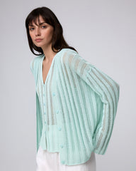 Sumire Open Knit Striped Cardigan