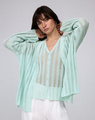 Sumire Open Knit Striped Cardigan