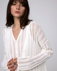 Sumire Open Knit Striped Cardigan