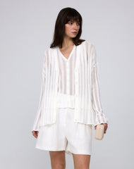 Sumire Open Knit Striped Cardigan
