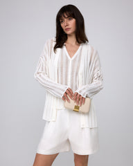 Sumire Open Knit Striped Cardigan