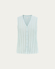 Sumire Open Knit Button Front Tank
