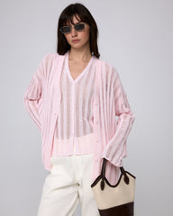 Sumire Open Knit Striped Cardigan